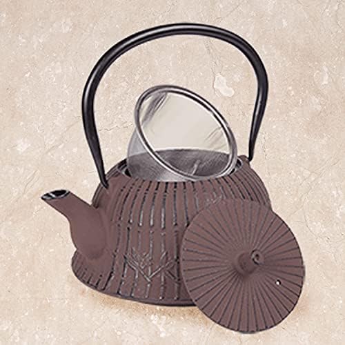Чугун Чайник Creative Home Kyusu, Японски Чайник Tetsubin, с Корзинкой за заваряване на Неръждаема Стомана, 40 грама Кафяво