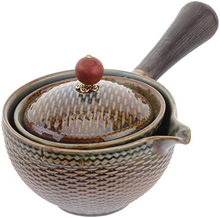 Китайски Керамични Чай Кунг фу: Въртящ се Порцеланов Чайник с дръжка, Реколта Чаши, Цедка за прах Мач, Японски Чайник, Ръчна