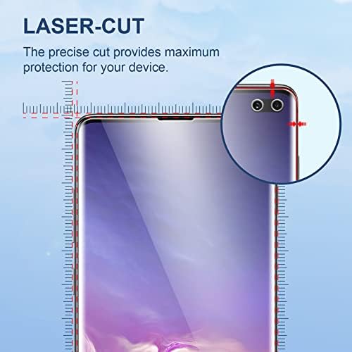 Защитно фолио LK 3 Pack за Samsung Galaxy S10 Plus [Не стъклена] [Поддръжка отключване на пръстови отпечатъци] Без мехурчета,