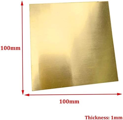 Лист фолио от чиста мед AMDHZ 2 Парчета от 100 mm x 100 mm Метална плоча от меден лист, Латунная плоча 0,8 мм (размер: 0,8 мм)