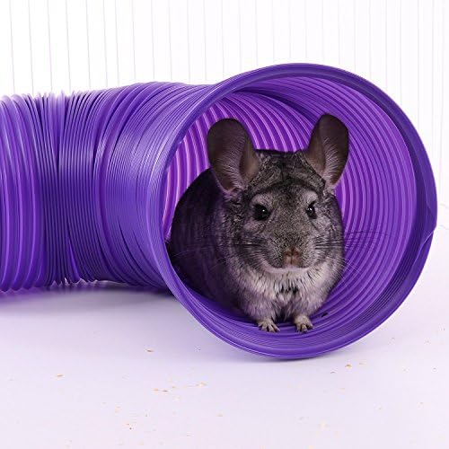 (2 опаковки) Пластмасов Тунел за забавление на домашни животни, Голям, Лилаво / Зелено