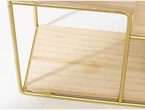 LHLLHL най-Добрите Дървени Златни Стелажи За Съхранение на Окачен Декор Кутия За Съхранение с Флорални Гърнето Домашен Рафтове