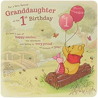 Поздравителна Картичка с 1 м, честит рожден ден Внучки от Великобритания - пощенска Картичка с 1-ви рожден ден на Мечо Пух - пощенска Картичка с 1-ви рожден ден на внуч?