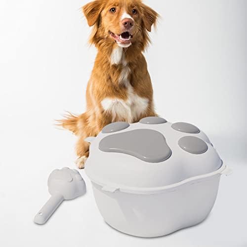 Milageto Контейнер за съхранение на храна за кучета, ориз, калъф, запечатани на банката, резервоар за зърно, кухненски опаковка, кофа, сив