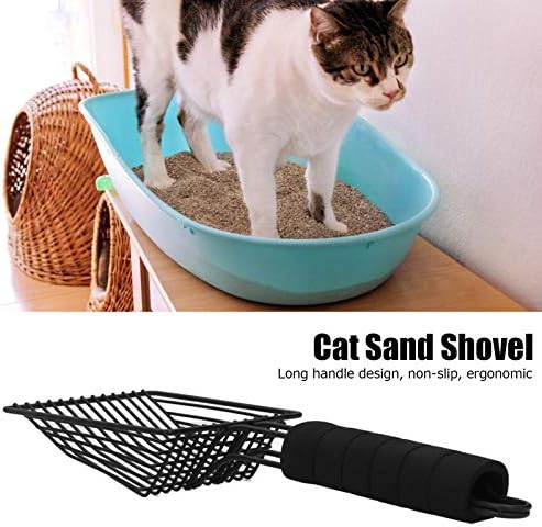 Gayoh Лъжичка За пясък за Котешки Тоалетни за многократна употреба Метален Просеиватель Лопата За Почистване на домашни котки