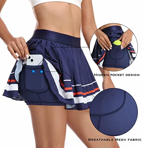 Дамски плиссированная тенис пола Eleloveph - Струящийся спортен дизайн, подходящи за голф, каране на ролкови кънки, тичане