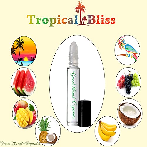 GreenPlanet-Комплект от 4 аромати Organics: Колекция аромати Tropical Bliss (орлови Нокти-жасмин, Манго-ананас, фиджийские