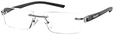 Viscare Безупречна дограма и кристално ясно зрение - 3 чифта очила за четене без рамки с прозрачни рамки за мъже