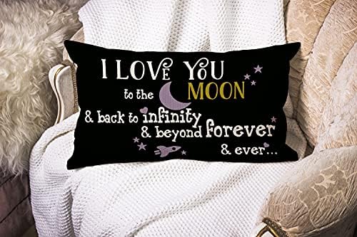 Калъфка M-Qizi обичам те до Луната и обратно, 12x20 инча, Декоративна Калъфка Galaxy Подаръци за Деня на Свети Валентин,