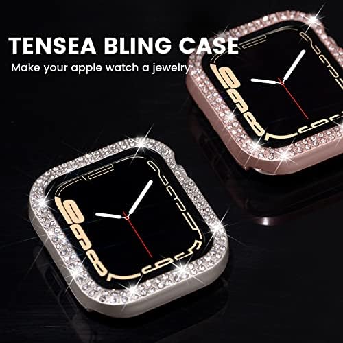 [3 опаковки] Аксесоари Tensea за Apple Watch, защитно покритие за екрана на серията е с 8 и 7 45 мм, калъф-броня