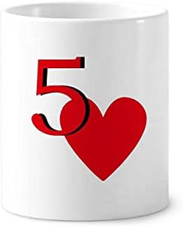 Сърцето Си За Любовта 5 Покер Четка За Зъби Дръжката На Притежателя Чаша Cerac Поставка Молив Чаша