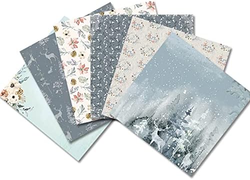 VONDYU Зимен албум за изрезки от хартия с размери 6 × 6 см, Едностранно Коледен бележник от картон, Определени