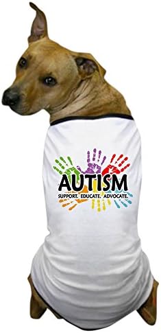 CafePress Аутизъм: Фланелка с Отпечатък от ръката на Кучето, Тениска за Кучета, Дрехи За домашни любимци, Забавен Костюм