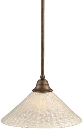 Окачен лампа на крака Toltec Lighting 26-BRZ-411 с бронзов покритие и италиански абажуром от пузырькового стъкло, 16 инча