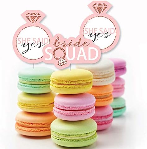 Big Dot of Happiness Bride Squad - Изрезки от Розово злато за булчински душ или моминско парти под формата на занаяти собствените си ръце - 24 бр.