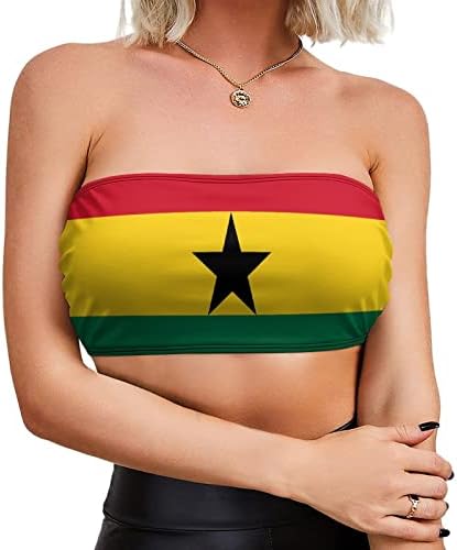 Флаг На Гана, Женски Секси Съкратен Най-Тромпет, Сутиени-Bandow Без Презрамки, Безшевни Еластични Топ С Мирис На Гърдите