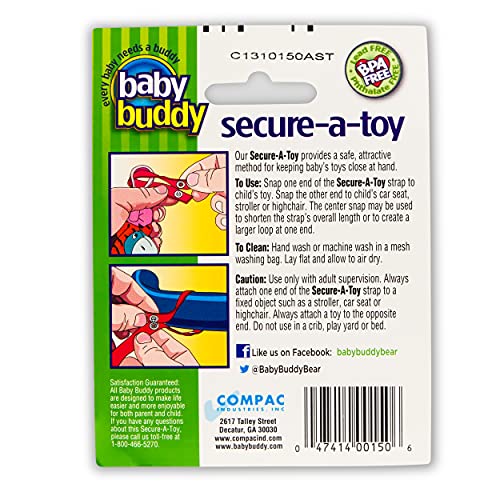 Безопасна играчка Baby Buddy Колан за закрепване на детски играчки, прорезывателя, пустышек към колички, стульчикам за хранене, автокреслам, Регулируема, Хигиена играч?