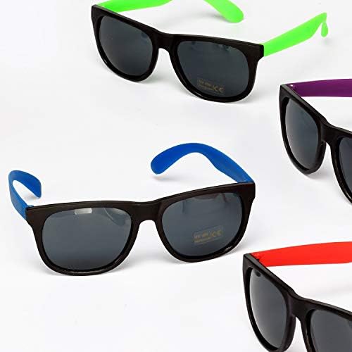 Неонови Слънчеви Очила за партита 18 БР 9 Цвята в стила на 80-те за парти край басейна, Плажни партита, Празнуване