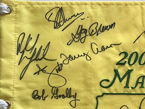 Мастърс шампиони подписаха флаг Джак Никлаус и Арнолд Палмър Фил Микелсън 2021 pga golf Бекет лоа