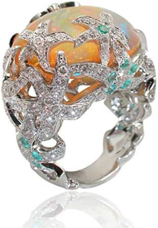 Мъжки големи пръстени, аниме-пръстени, бижута, дамска мода, ретро-тенденция, пръстени с цирконии, кристал, опал
