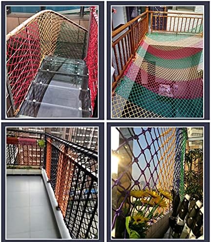 Цветен найлон с възел AWSAD, балконный лестничный бариера, Защитна мрежа от падане за деца, 6 мм Веревочная Тежкотоварни подвесная мрежа, Потребителски размер, Цвят: м?