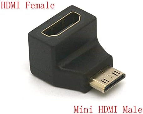 Адаптер GLHONG Angle Mini HDMI, 90-Градусов конектор Mini-HDMI Male-HDMI Female с поддръжка на 4K 3D 2K за