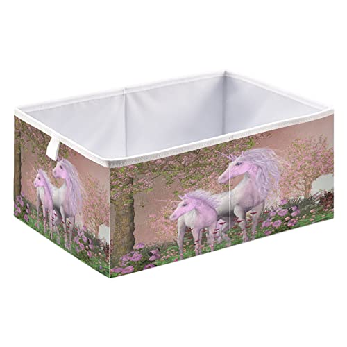 Кошница за съхранение на кубчета с флорални Единорогом, Сгъваеми Кубчета за съхранение, Водоустойчив кош за