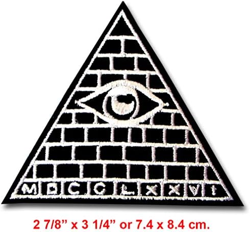 Нашивка Verani Horus Eye of the Providence Бродирана Апликация на Щампи за египетски масонах Пирамидата на Илюминатите Религиозен Келтски и Ирландски Harley Колоездач Пънк Хеви Мет