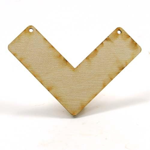 Mylittlewoodshop - Pkg 50 - Слюнявчик V -образна форма - 3 инча и 2 инча с отвори 2 mm и суров дървен материал с дебелина 1/8 инча (LC-BIB03-50)