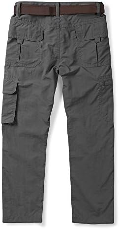 Детски Туристически Панталони за момчета, бързо съхнещи Леки Панталони за Сафари на открито, Сив Етикет 130-Възраст от 6