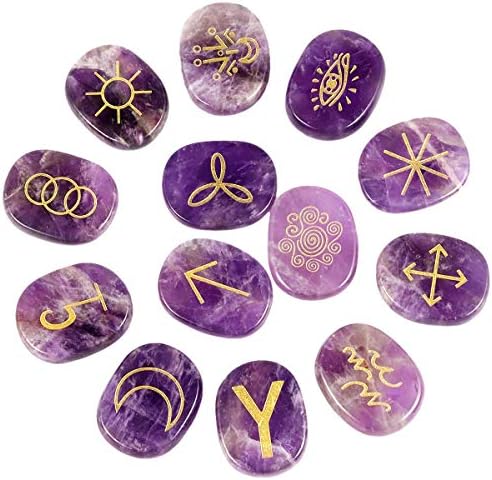 Набор от mookaitedecor - 2 предмет: Набор от 13 кристални камъни с аметистовыми ведьмиными, но и от 4-Кристални