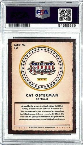 Олимпийска карта по софтбол на района 2012 Панини CAT OSTERMAN с Автограф на 72 PSA/ DNA Slabbed - Студентски картички