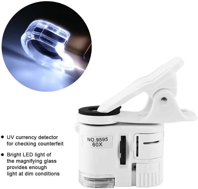 Дигитален микроскоп LXXSH с 60-кратно увеличително Стъкло, led UV-лампа, Мини-Микроскоп за мобилен телефон, Бинокъла