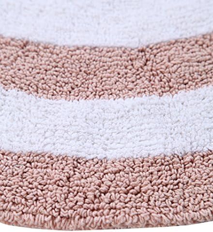 Подложка за баня Saffron Fabs, памук, 36 инча, е кръгла, Обратими, С различен дизайн и от двете страни, коралов/бял на цвят,