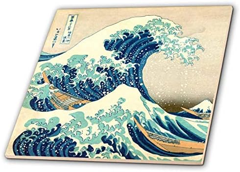 3dRose ct_155631_4 Голямата вълна край бреговете на Канагавы на японския художник Хокусая, драматичен синева на морето