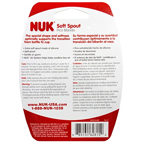 Преносимото силикон чучур на NUK, прозрачен, Опаковка по 1