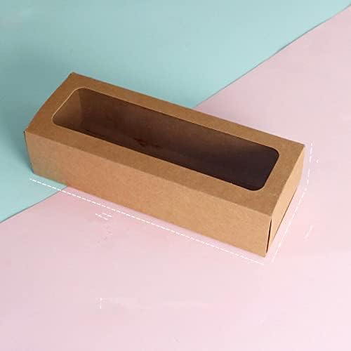 Подарък кутия от Кафява/Червена/Черна крафт-хартия Выдвижного тип С Прозрачен прозорец от PVC, картонени Кутии