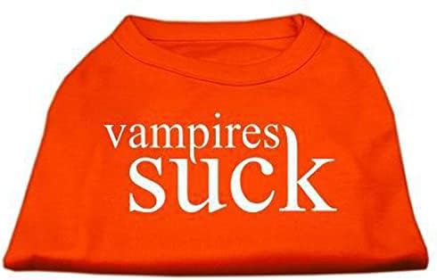Mirage Pet Products 10-Инчов Тениска с Трафаретным принтом Вампири Смучат за домашни любимци, Малка, Оранжева