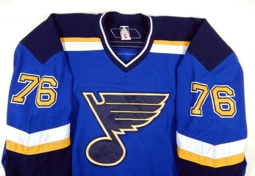 Сейнт Луис Блус Брет Сонн 76 Публикувано в играта Синя риза DP12078 - Използваните в играта тениски НХЛ