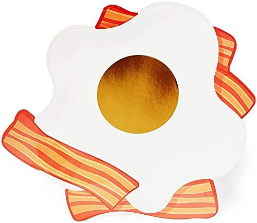 Хартиени чинии с яичницей-глазуньей СИНЯТА ПАНДА и бекон за закуска, късна закуска (9 Инча, 48 опаковки)