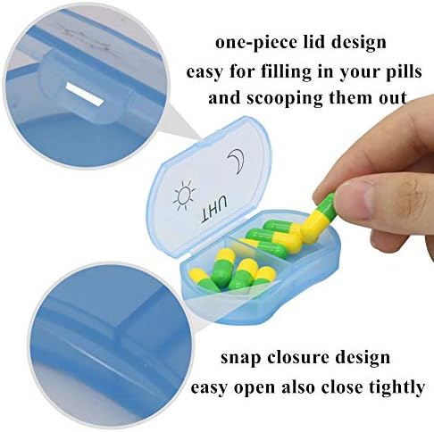 Опаковка HRX Малка Кутия за таблетки всеки ден, сутрин и вечер в продължение на 7 дни, Малък Джоб на Притежателя на Таблетки, Сладък Контейнер-Органайзер за лекарства