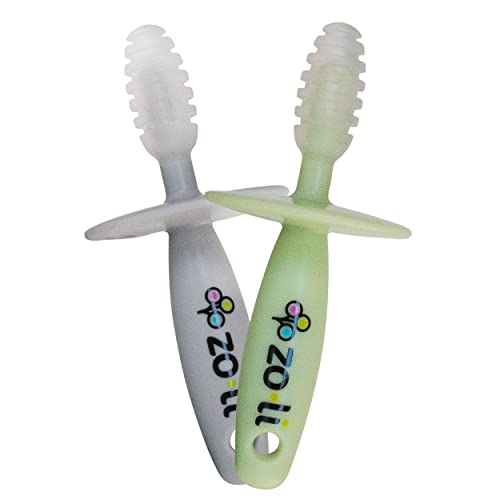 Прорезыватель за зъби ZoLi Chubby Gummy | 2 опаковки, За да се Улесни никнене на млечни зъби При деца - Зелено / Сиво, Не съдържа Бисфенол А