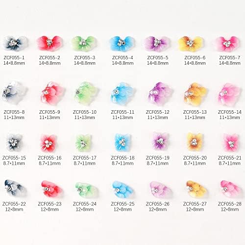 10шт 3D Акрилни Окачване за дизайн на ноктите под формата на Цвете, Кристали, Изрязани кристали, Перли, Нажимные