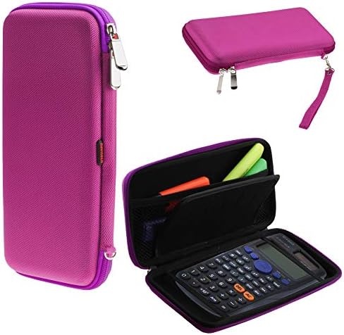 Твърд калъф за графичен калкулатор Navitech Purple с чанта за съхранение, Съвместими с Casio FX-9860GII-LC-EH