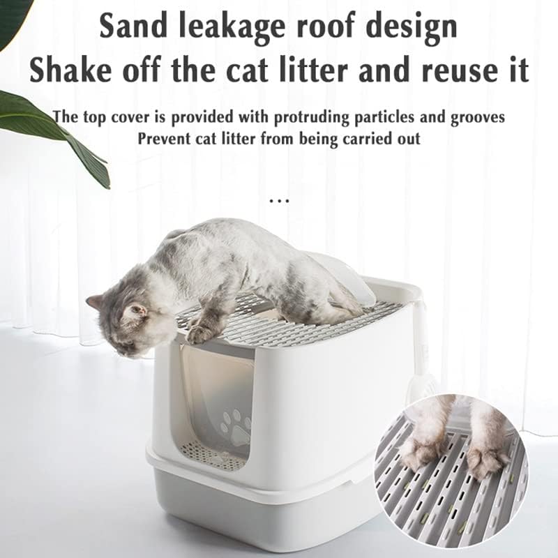 TDDGG котешката тип мида за котки със защита от Пръски вода, Закрит Висока Ограда, Мебели за Котешки тоалетни (Цвят: B)