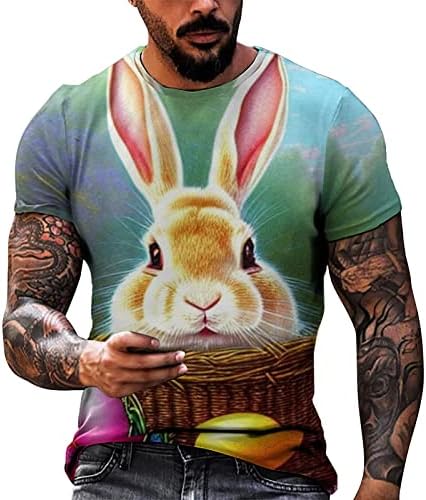 Великденски Ризи за Мъже, Сладка Тениска С Изображение на Заек Заек, Забавни Тениски С Писмото Принтом, Върхове с кръгло деколте
