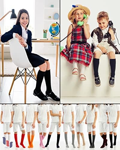 Бамбукови чорапи Hugh Ugoli до коляното за момичета, Момчета и деца, Обикновена Дълги Чорапи за училищна униформа от 3