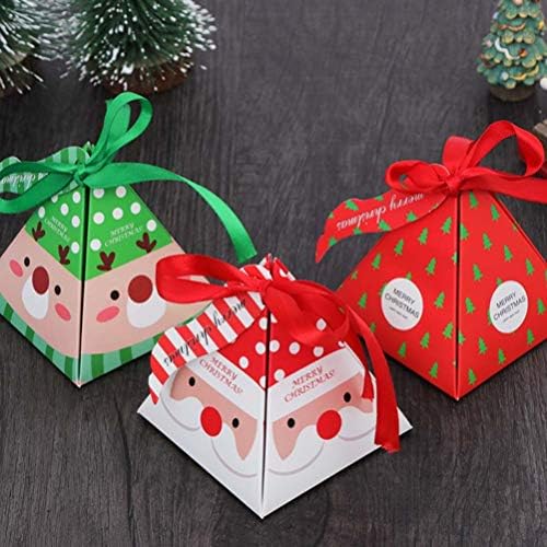STOBOK 12шт Коледен Подарък Хартиена Кутия За Бонбони и Пирамидални Подарък Кутия Триъгълна Кутия шоколадови