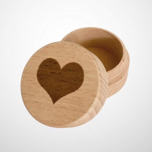 NUOBESTY Дървена Ковчег за Бижута, Дървена Ковчег За Бижута Във форма на Сърце Притежателя Кутии За Пръстени във формата