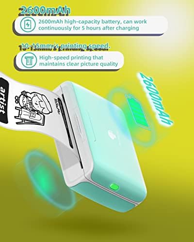 Безжичен портативен принтер Phomemo M04S - термопринтер за печат на стикери - е Съвместим с iOS и Android за пътуване, мобилен офис, училища, домове с резолюция от 300 точки на ин?